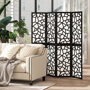 4 Panel Room Divider, 5.6 FT Lightweight Folding Privacy Screen with Geometric Pattern for Living Room – view 7