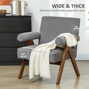 Cashmere Accent Chair Armchair with Wide Seat and Soft Padded Armrests for Reading, Bedroom, Cream White – view 17