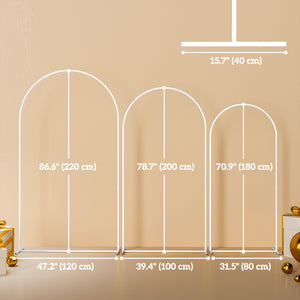 Wedding Arch, 7/6.5/6 ft Metal Balloon Arch Backdrop Stand Set of 3 for Birthday Party, Bridal Shower – view 9
