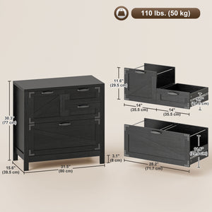 Lateral Filing Cabinet, Farmhouse File Cabinet with 4 Drawers, Fit Letter/A4/Legal Hanging Files – view 2