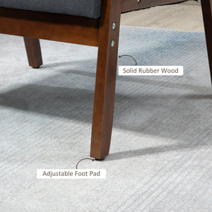 Accent Chairs with Cushioned Seat, Upholstered Linen-Feel Armchair with Adjustable Feet for Bedroom – view 12