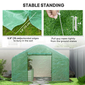 Walk-in Tunnel Greenhouse with Galvanized Steel Frame, Doors & Windows, Wind Resistant – view 6