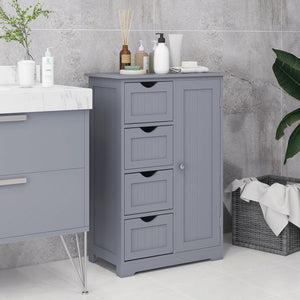 Bathroom Storage Cabinet, Floor Cabinet with Adjustable Shelf and 4 Drawers, Side Cabinet for Washroom – view 28