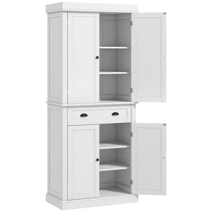 Long Standing Kitchen Cabinet w/ 2 Drawers MDF Board, Wood Grain