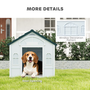 26" Plastic Dog House Outdoor with Air Vents, for Small Medium Dogs, Blue – view 5