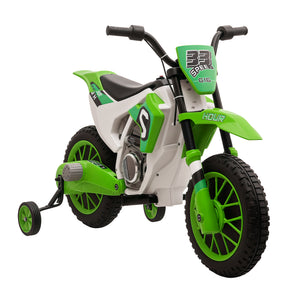 Aosom Kids Dirt Bike 12V Battery-Powered Ride-On Electric Motorcycle with Charging Battery, Training Wheels