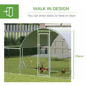 21.7' x 6.2' Metal Chicken Run with Waterproof and Anti-UV Cover