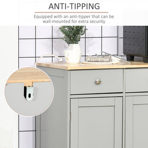 Modern Sideboard, Buffet Cabinet with Storage Cabinets, Drawers and Adjustable Shelves for Living Room, Grey