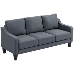 3 Seater Sofa, Modern Couch with Pocket Spring, Linen Upholstered, Thick Padded, Beige – view 8
