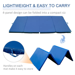 Soozier 4'x8'x2" Folding Gymnastics Tumbling Mat, Exercise Mat with Carrying Handles for Yoga, MMA, Martial Arts, Stretching, Core Workouts