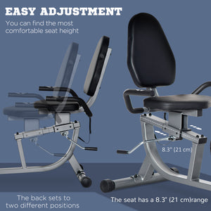 Soozier Exercise Bike, Stationary Bike with 8-Level Magnetic Resistance, LCD Display, Adjustable Seat and Backrest for Home Gym