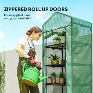 5 Tier Mini Greenhouse, Portable Outdoor Flower Stand with Shelf Clips, Indoor Greenhouse with Steel Frame – view 7