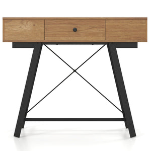Vanity Desk with Flip Top Mirror Makeup Dressing Table-Rustic Brown view 4
