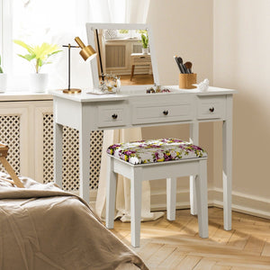 Vanity Dressing Table Set with Flip Top Mirror and 3 Drawers view 2
