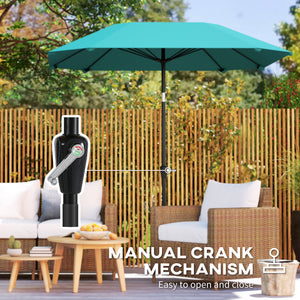 7.6FT Aluminum Patio Umbrella Parasol 8 Ribs Outdoor Market Umbrella with Crank, Push Button Tilt for Deck – view 5