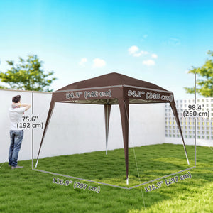 8' x 8' Pop Up Canopy, Outdoor Folding Tent, Portable Party Tent with Carrying Bag for Camping, Party – view 9