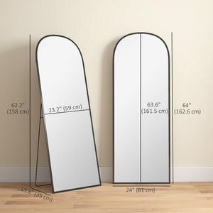 Arched Standing Mirror, 64" x 20" Full Length Mirror, Free Standing or Wall Mounted for Living Room – view 16
