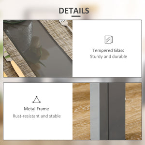 5-Piece Rectangular Glass Kitchen Table and Chairs with Metal Frame and Faux Leather Upholstery for Dining – view 18
