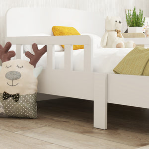 Qaba Toddler Bed Frame with Safety Side Rails for Girls and Boys, Bedroom Furniture