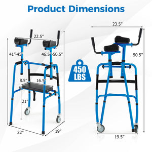Versatile Rolling Walker for Rehabilitation Training-Navy view 4