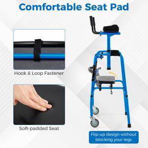 Versatile Rolling Walker for Rehabilitation Training-Navy view 7