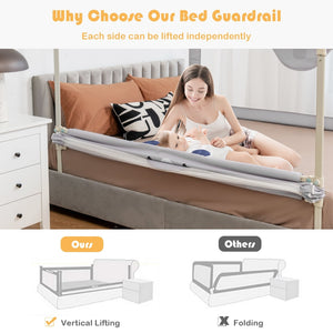 Vertical Lifting Baby Bedrail Guard with Lock-Gray view 4