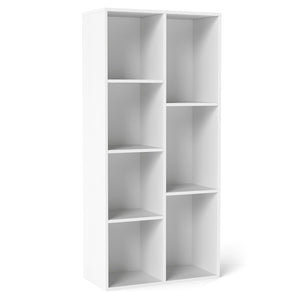 Vertical or Horizontal Freestanding Bookshelf with 7 Compartments-White view 4