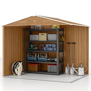 8' x 6' Outdoor Storage Shed, Metal Garden Tool Storage House with Lockable Sliding Doors and Vents for – view 13