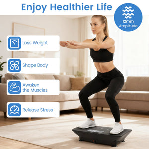 Vibration Plate Exercise Machine with Gravity Sensor for Home-Black view 7