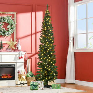 6' Pre Lit Artificial Pencil Christmas Trees, Xmas Tree with Realistic Branches and Warm White LED Lights – view 14
