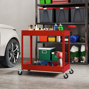 Rolling Tool Cart, 2 Tier Mobile Service Utility Cart with Wheels, Black – view 13
