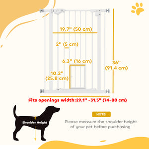 36" Easy Open Indoor Dog Gates for Doorways, House, Stair - White – view 2