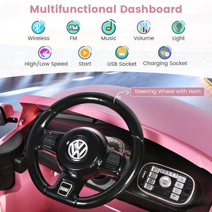 Volkswagen Beetle Kids Electric Ride On Car with Remote Control-Pink view 7