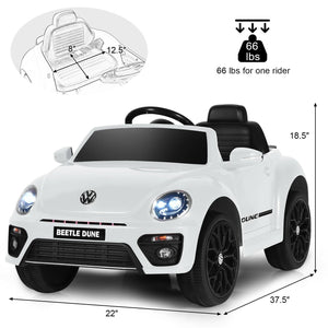 Volkswagen Beetle Kids Electric Ride On Car with Remote Control-White view 4