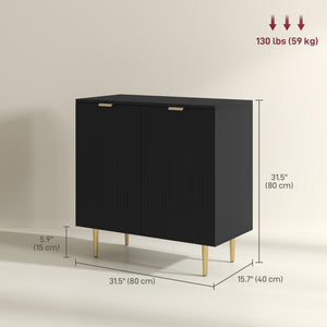 Modern Kitchen Storage Cabinet, Sideboard Buffet Cabinet with Adjustable Shelves and Metal Legs for – view 2