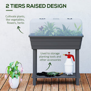 41L Self Watering Raised Garden Bed w/ Ventilation Transparent Lid Greenhouse – view 17