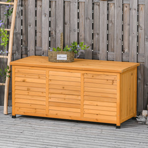 75 Gallon Wooden Storage Box patio Deck Box Bench, Garden Backyard Outdoor Storage Container with Aerating – view 21