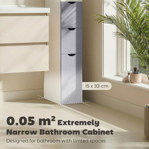 Tall Bathroom Storage Cabinet, Narrow Bathroom Cabinet with Drawers and Open Shelves for Small Spaces – view 6