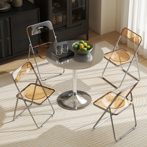 4 Pack Acrylic Foldable Chairs, Transparent Folding Chairs for Living Room, Home Office, Party, Clear – view 13