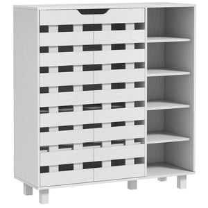 Shoe Cabinet, 21 Pair Shoe Storage Cabinet Organizer with 5-tier Double Door Cupboard and 5-tier Open – view 2