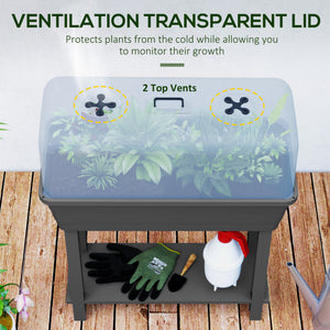 41L Self Watering Raised Garden Bed w/ Ventilation Transparent Lid Greenhouse – view 18