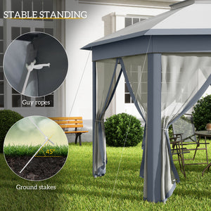 13' x 13' Pop Up Canopy Tent with Netting and Carry Bag, Instant Sun Shelter, Coffee and Beige – view 12