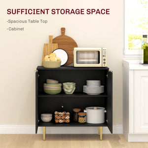 Modern Kitchen Storage Cabinet, Sideboard Buffet Cabinet with Adjustable Shelves and Metal Legs for – view 3