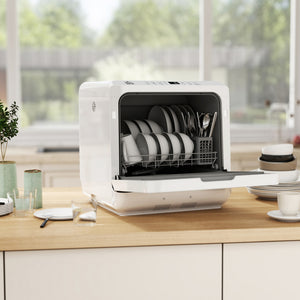 Portable Dishwasher, Counter Dishwasher with 4 Place Settings, 5 Washing Programs, Air-Dry Function, 6L Water Tank