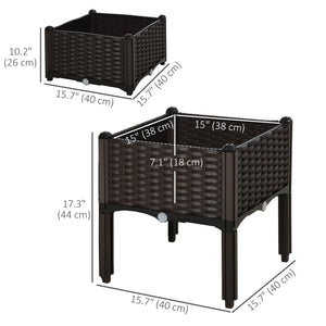 1 Piece Raised Garden Bed PP Raised Flower Bed Vegetable Herb Grow Box Stand Brown – view 9