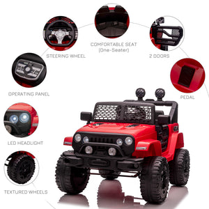 Aosom 12V Battery Powered Kids Ride On Car Off Road Truck Toy w/ Parent Remote