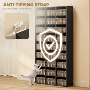 Media Storage Cabinet, 9-Tier DVD Shelf with 21 Adjustable Shelves, Holds 835 CDs – view 5