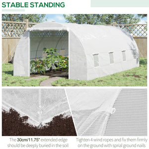 20x10x7ft Heavy Duty Tunnel Walk-in Greenhouse Outdoor Backyard Seed Plant Vegetables Grow Warm House White