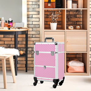 Portable Aluminum Makeup Train Cases, Rolling Makeup Case – view 13