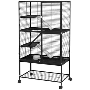Rolling Small Animal Cage 34"H Chinchilla Cage for Ferrets, Squirrels w/ Removable Tray, Storage Shelf – view 22